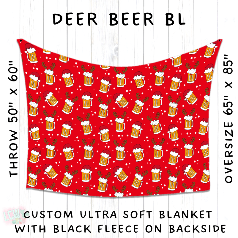 PREORDER Batch #216 - Cozy Christmas Blankets Presale - Closes 10/14 - ETA Early Dec - Deer Beer BL