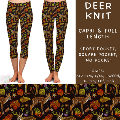 PREORDER Batch #207 - Fall Fun - Closes 9/27 - ETA mid Nov - Deer Knit Full and Capri Length Leggings