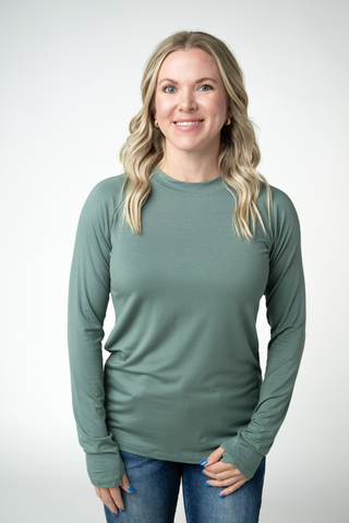 IN STOCK Blair Long Sleeve Top - Dusty Jade