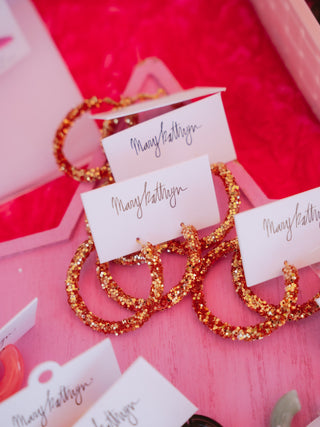 Gold Glitter Hoops