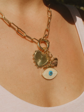 Evil Eye Heart Charming Necklace