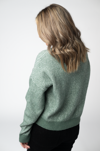 IN STOCK Josie Cozy Crew Sweater - Sage