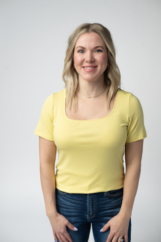 IN STOCK Short Sleeve Alyssa Top - Yellow