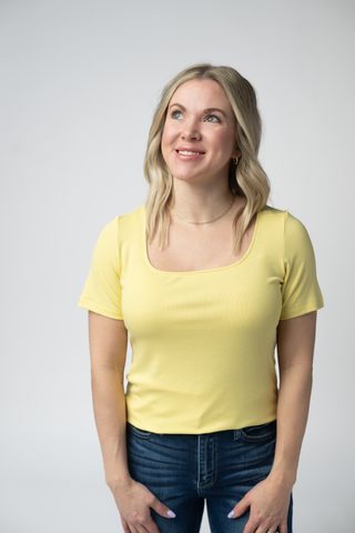 IN STOCK Short Sleeve Alyssa Top - Yellow