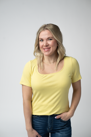 IN STOCK Short Sleeve Alyssa Top - Yellow
