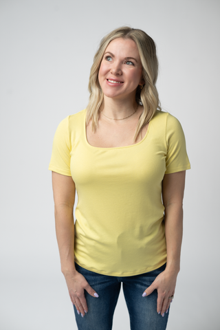IN STOCK Short Sleeve Alyssa Top - Yellow