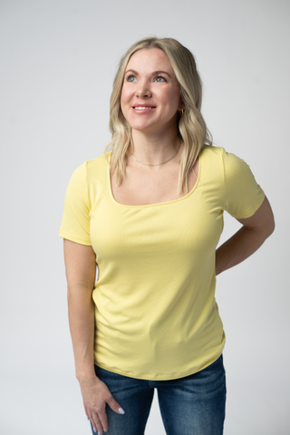 IN STOCK Short Sleeve Alyssa Top - Yellow