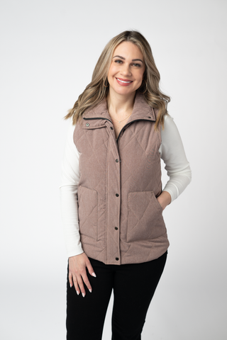IN STOCK Remy Zip Up Vest - Chestnut