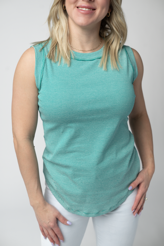 IN STOCK Morgan Micro Striped Tank - Jade