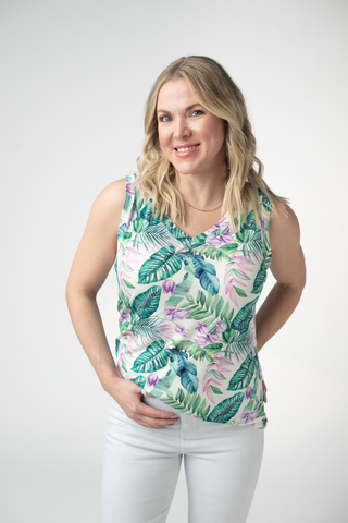 IN STOCK Noelle Tank - Tropical Leaf
