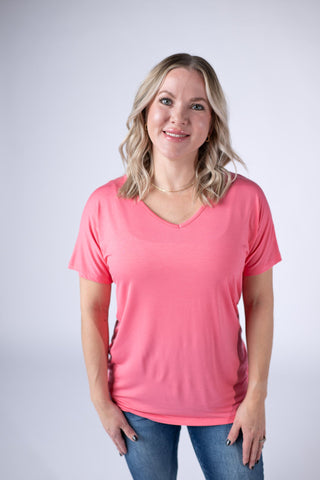 IN STOCK Chloe Cozy Top - Sun Kissed Coral