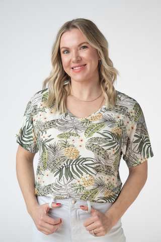 IN STOCK Chloe Cozy Top - Pineapple Leaf