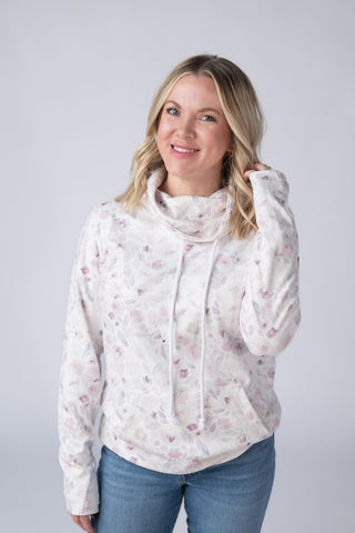 IN STOCK Soft Funnel Neck - Blush Floral