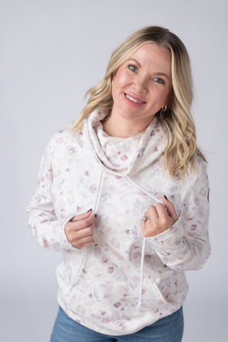 IN STOCK Soft Funnel Neck - Blush Floral