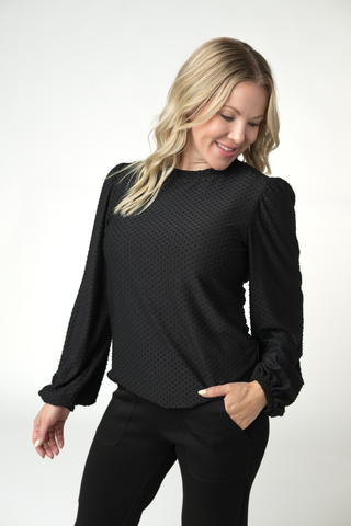 IN STOCK Miranda Dot Top - Black