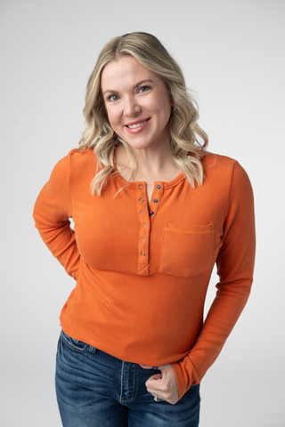 IN STOCK Georgia Long Sleeve Top - Pumpkin Spice