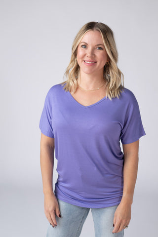 IN STOCK Chloe Cozy Top - Periwinkle Purple FINAL SALE