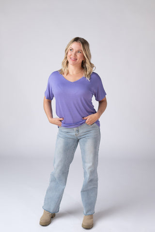 IN STOCK Chloe Cozy Top - Periwinkle Purple FINAL SALE