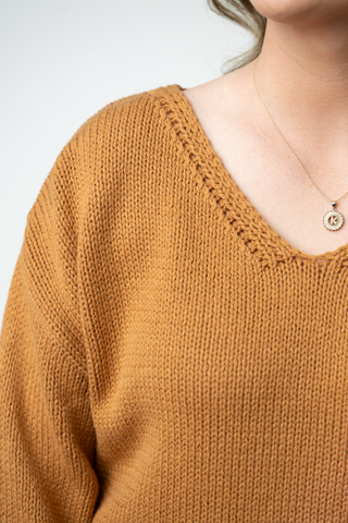 IN STOCK Crochet Sleeve Top - Camel