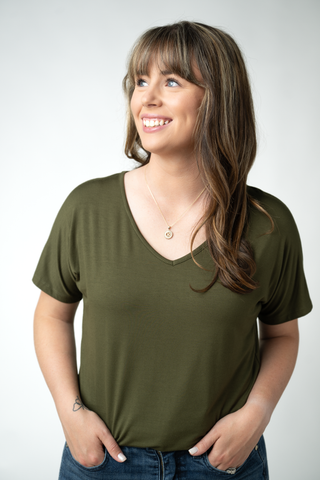 IN STOCK Chloe Cozy Top - Dark Olive