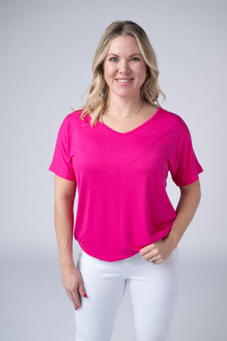 IN STOCK Chloe Cozy Top - Hot Pink