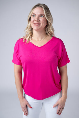 IN STOCK Chloe Cozy Top - Hot Pink
