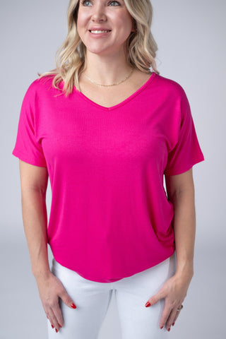 IN STOCK Chloe Cozy Top - Hot Pink