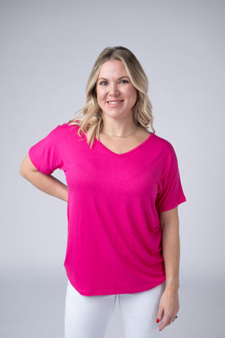 IN STOCK Chloe Cozy Top - Hot Pink