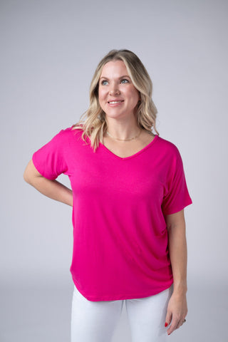 IN STOCK Chloe Cozy Top - Hot Pink