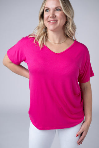 IN STOCK Chloe Cozy Top - Hot Pink