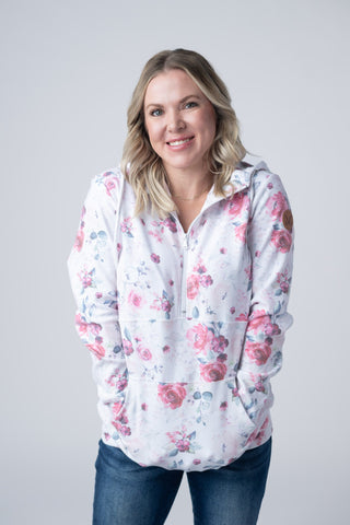 IN STOCK HalfZip Hoodie - Pink Bloom