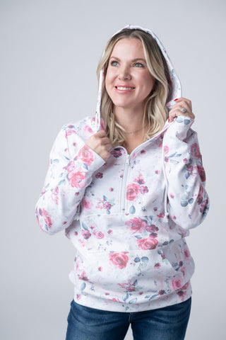 IN STOCK HalfZip Hoodie - Pink Bloom