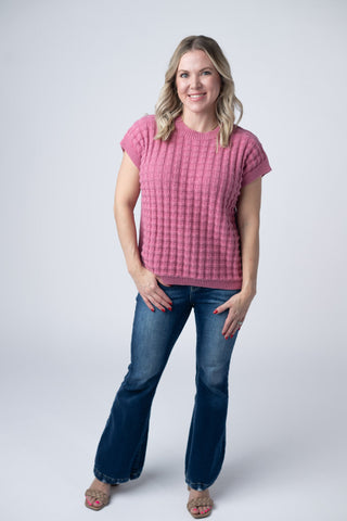 IN STOCK Kelly Knitted Top - Rose