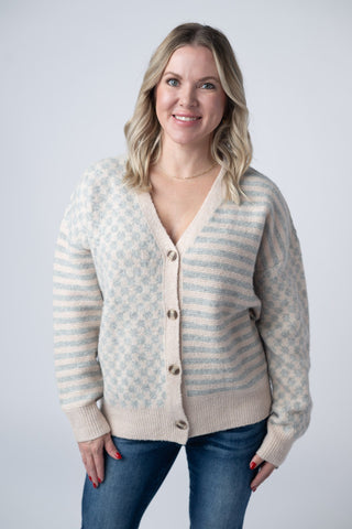 IN STOCK Pattern Mix Neutral Cardigan FINAL SALE