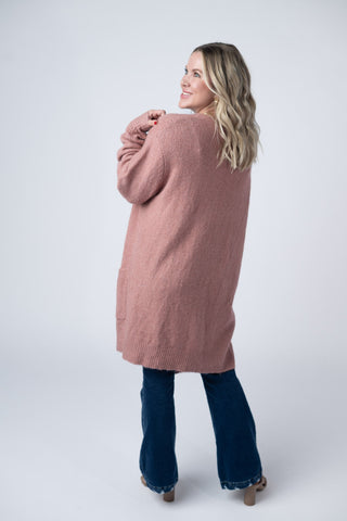 IN STOCK Madison Cozy Cardigan - Dusty Rose FINAL SALE