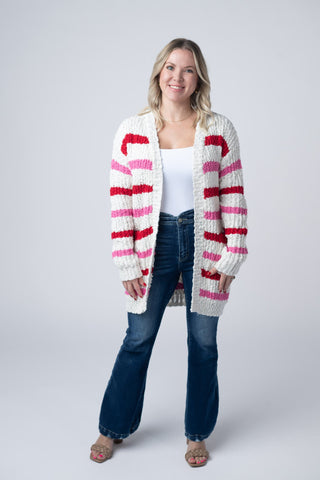 IN STOCK Stripe Cardigan - Valentine's Day