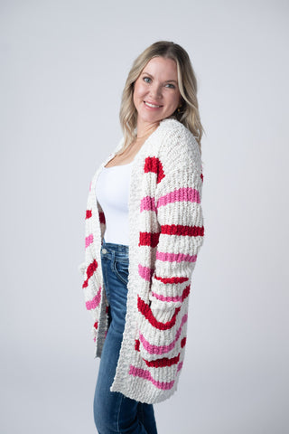 IN STOCK Stripe Cardigan - Valentine's Day