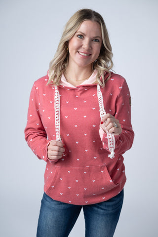 IN STOCK Hailey Pullover Hoodie -Sweetheart Red