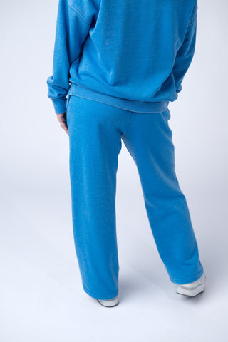 IN STOCK Wide Leg Vintage Wash Bottoms - Winter Blue