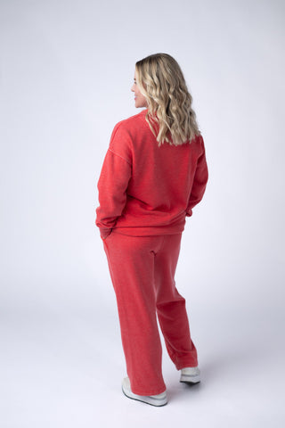 IN STOCK Jesse Vintage Wash Snap Pullover - Red