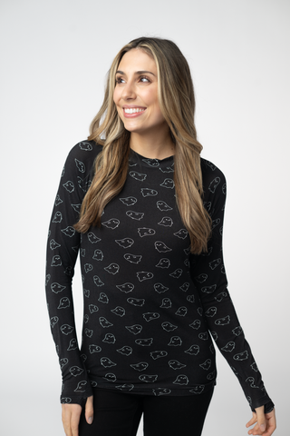 IN STOCK Blair Long Sleeve Top - Midnight Ghosts