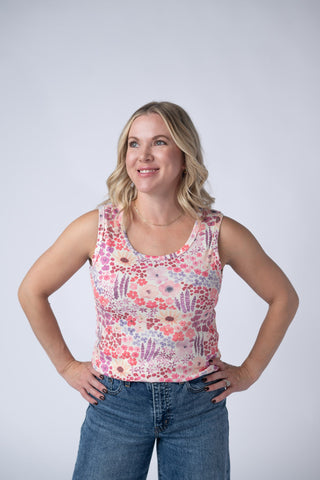 IN STOCK Ava Tank - Coral Sunset Floral