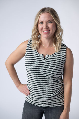 IN STOCK Stella Striped Tank - Black