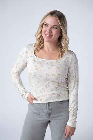 IN STOCK Alyssa Long Sleeve Top - Blush Floral