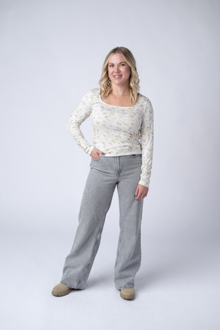 IN STOCK Alyssa Long Sleeve Top - Blush Floral