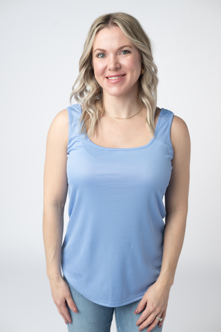 IN STOCK Rachel Ribbed Tank -  Sky Blue FINAL SALE
