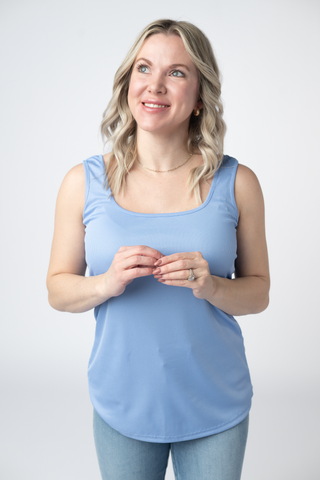IN STOCK Rachel Ribbed Tank -  Sky Blue FINAL SALE