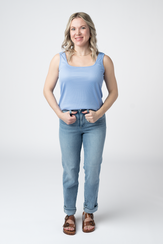 IN STOCK Rachel Ribbed Tank -  Sky Blue FINAL SALE