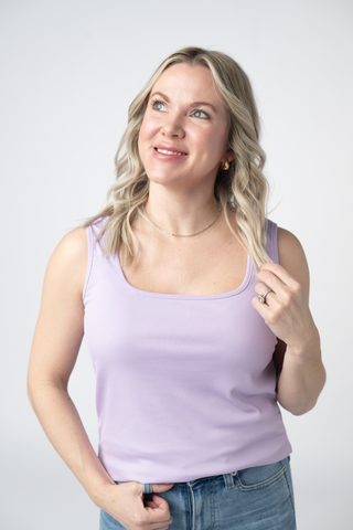 IN STOCK Rachel Ribbed Tank -  Lavender FINAL SALE