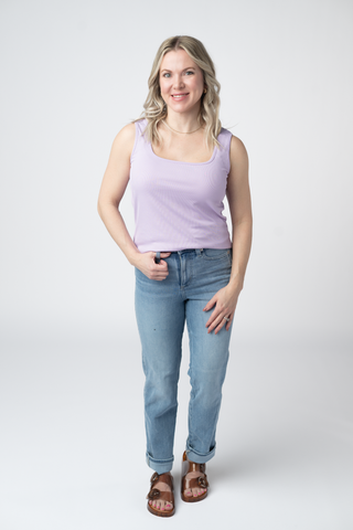 IN STOCK Rachel Ribbed Tank -  Lavender FINAL SALE